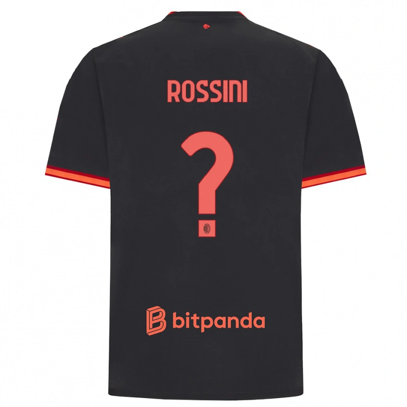 Danxen Criança Camisola Leonardo Rossini #0 Preto Vermelho Terceiro 2026/27 Camisa