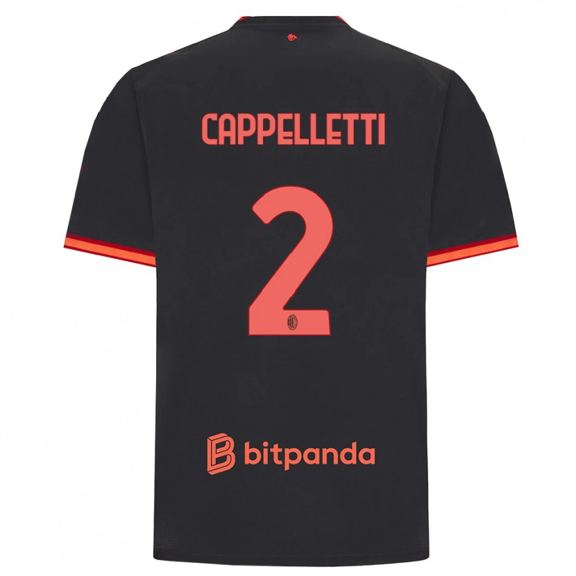 Danxen Criança Camisola Mattia Cappelletti #2 Preto Vermelho Terceiro 2026/27 Camisa