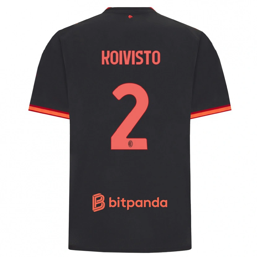 Danxen Criança Camisola Emma Koivisto #2 Preto Vermelho Terceiro 2026/27 Camisa
