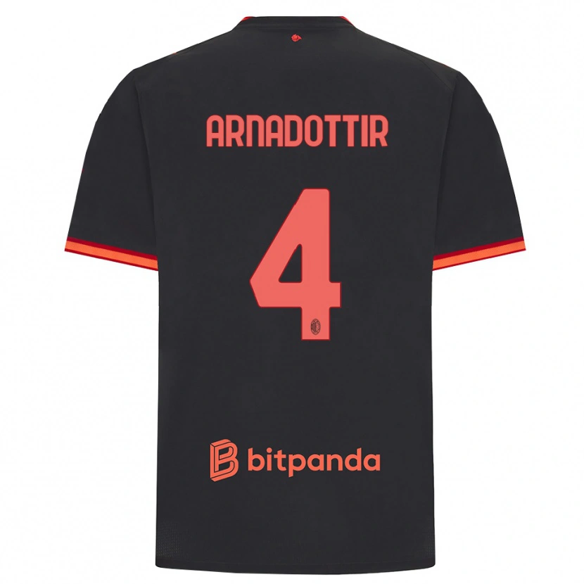 Danxen Criança Camisola Guony Arnadottir #4 Preto Vermelho Terceiro 2026/27 Camisa