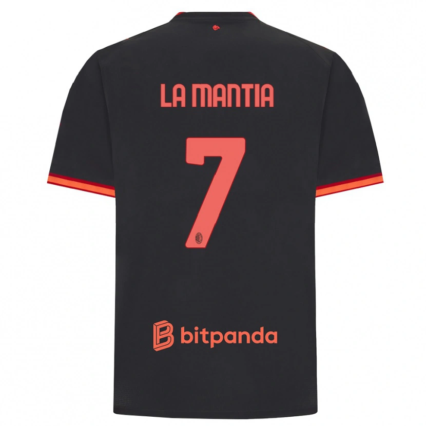 Danxen Criança Camisola Simon La Mantia #7 Preto Vermelho Terceiro 2026/27 Camisa
