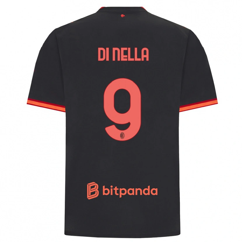 Danxen Criança Camisola Ludovico Di Nella #9 Preto Vermelho Terceiro 2026/27 Camisa