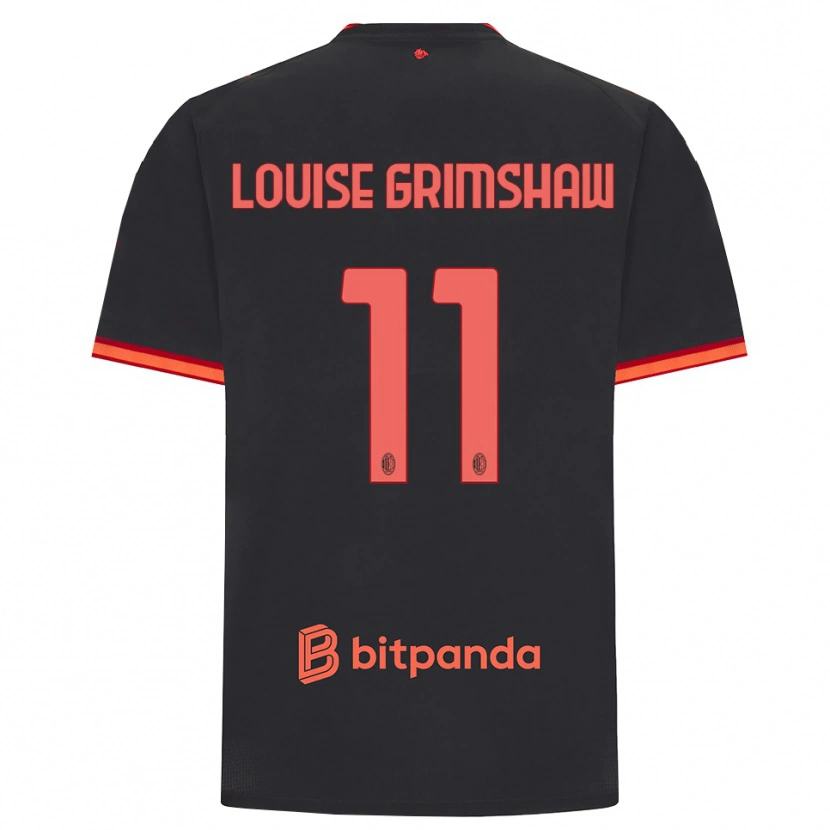Danxen Criança Camisola Christy Louise Grimshaw #11 Preto Vermelho Terceiro 2026/27 Camisa
