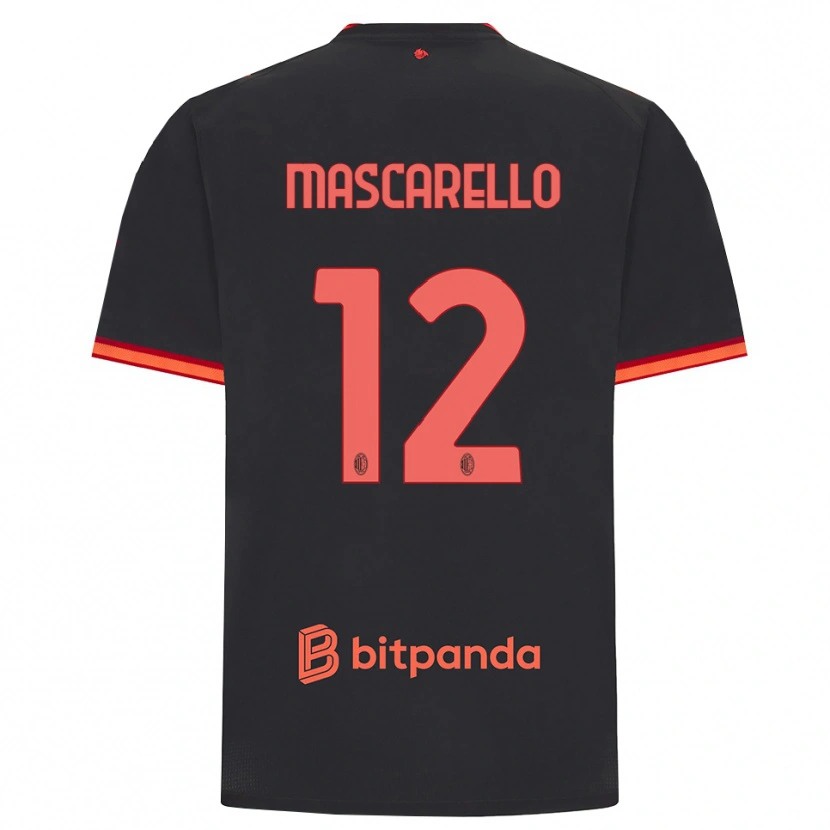 Danxen Criança Camisola Marta Mascarello #12 Preto Vermelho Terceiro 2026/27 Camisa