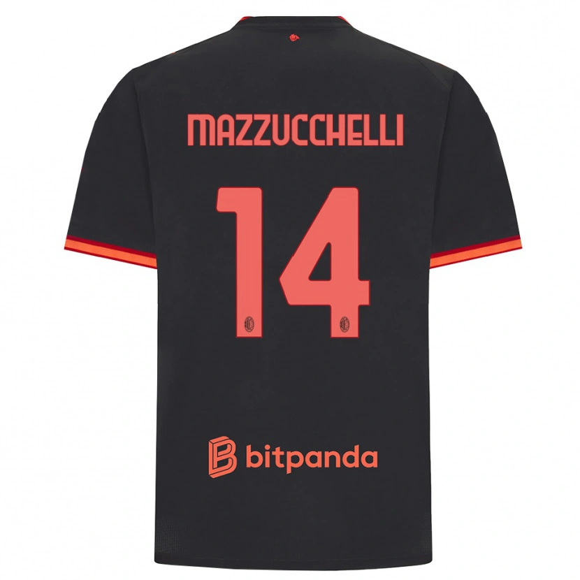 Danxen Criança Camisola Paolo Mazzucchelli #14 Preto Vermelho Terceiro 2026/27 Camisa