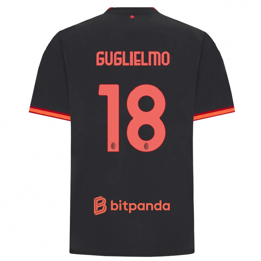 Danxen Criança Camisola Tommaso Guglielmo #18 Preto Vermelho Terceiro 2026/27 Camisa