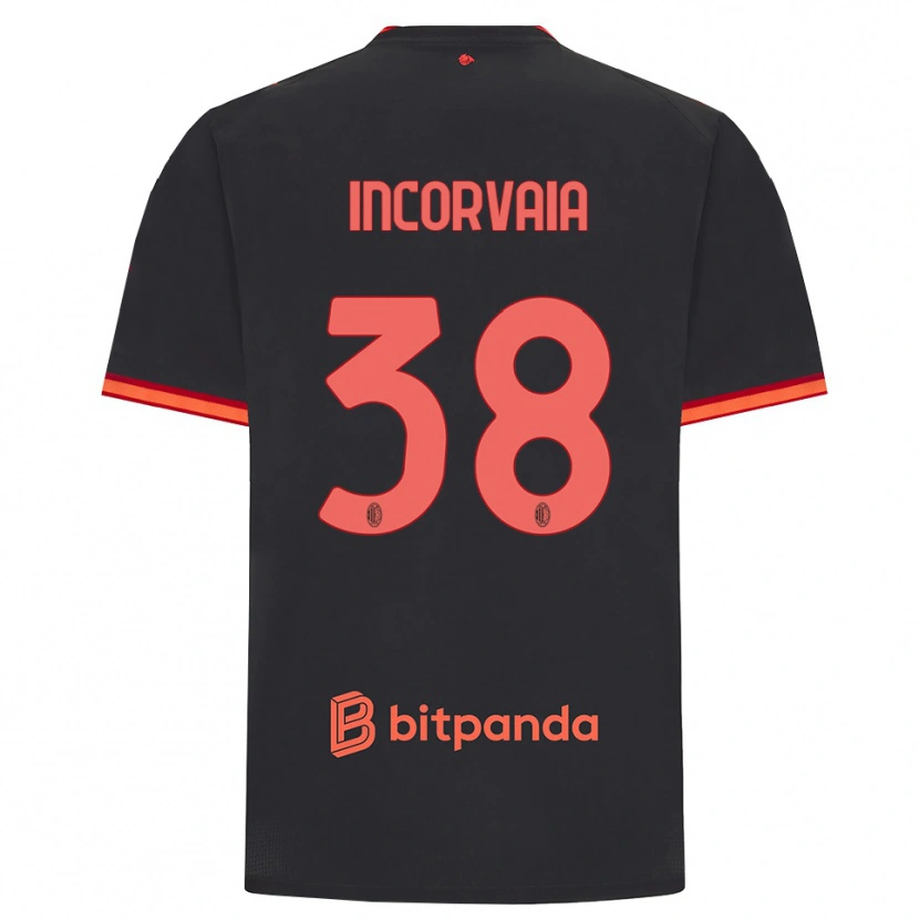 Danxen Criança Camisola Giovanni Incorvaia #38 Preto Vermelho Terceiro 2026/27 Camisa