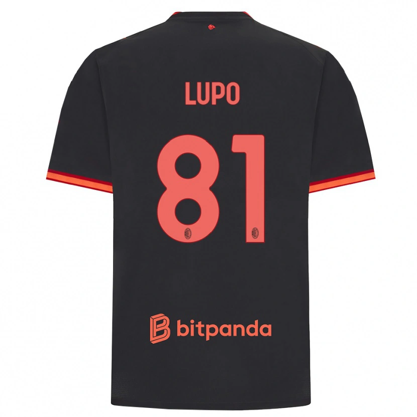 Danxen Criança Camisola Simone Lupo #81 Preto Vermelho Terceiro 2026/27 Camisa
