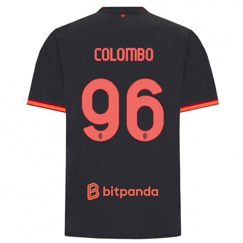 Danxen Criança Camisola Leonardo Colombo #96 Preto Vermelho Terceiro 2026/27 Camisa