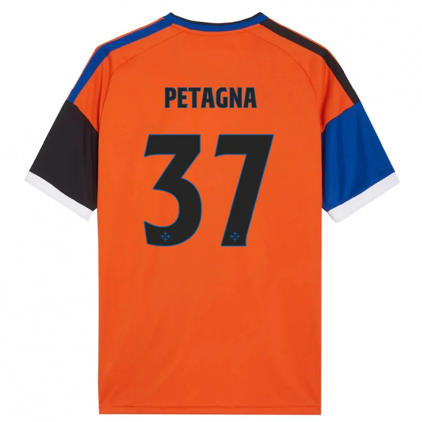 Danxen Criança Camisola Andrea Petagna #37 Laranja Azul Preto Branco Alternativa 2026/27 Camisa