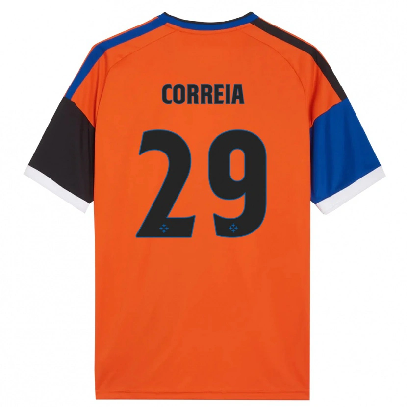 Danxen Criança Camisola Omar Correia #29 Laranja Azul Preto Branco Alternativa 2026/27 Camisa