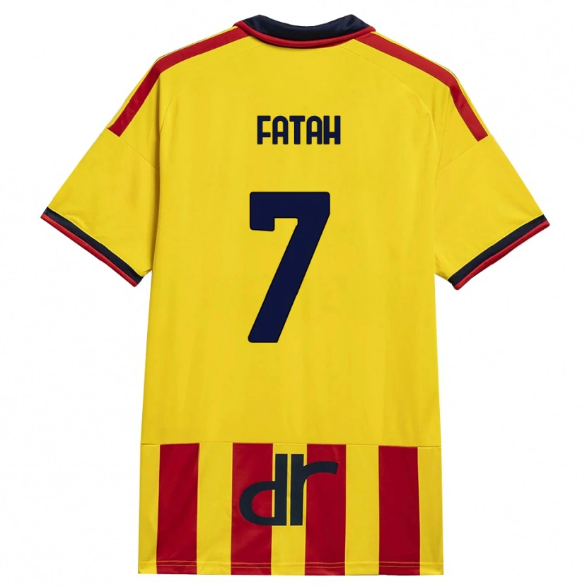 Danxen Homem Camisola Amar Fatah #7 Amarelo Vermelho Principal 2026/27 Camisa