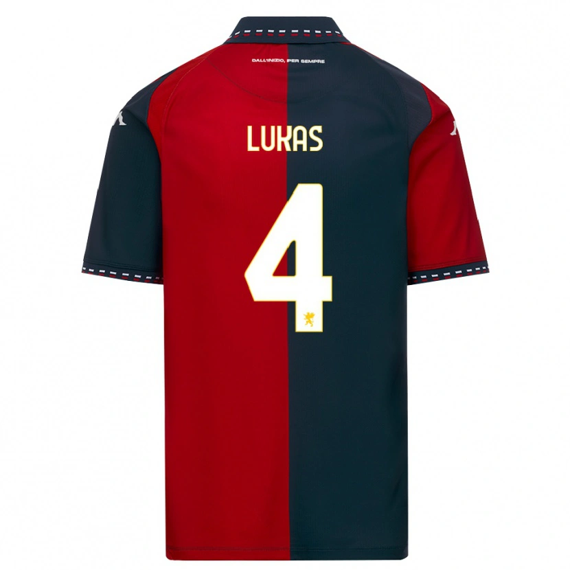 Danxen Homem Camisola Deividas Lukas #4 Vermelho Preto Branco Principal 2026/27 Camisa