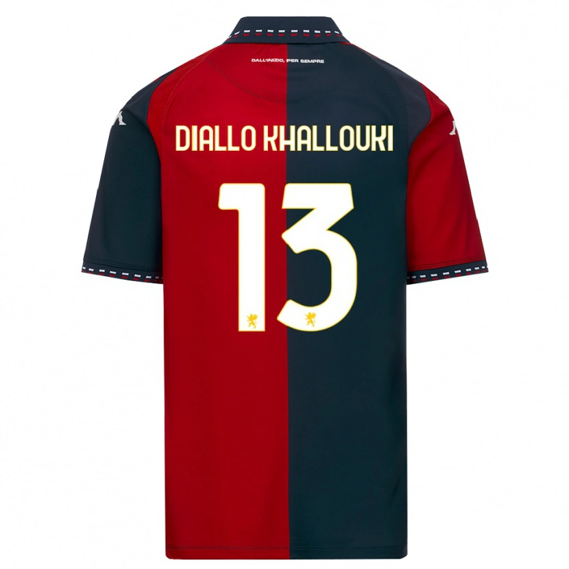 Danxen Homem Camisola Siaka Diallo Khallouki #13 Vermelho Preto Branco Principal 2026/27 Camisa