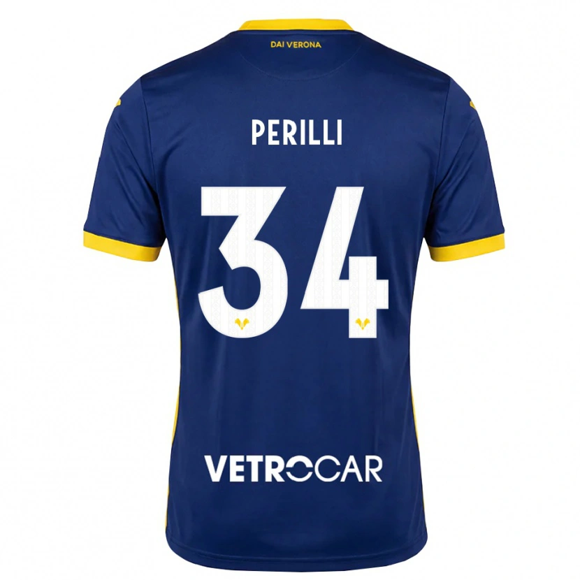 Danxen Homem Camisola Simone Perilli #34 Azul Real Amarelo Branco Principal 2026/27 Camisa