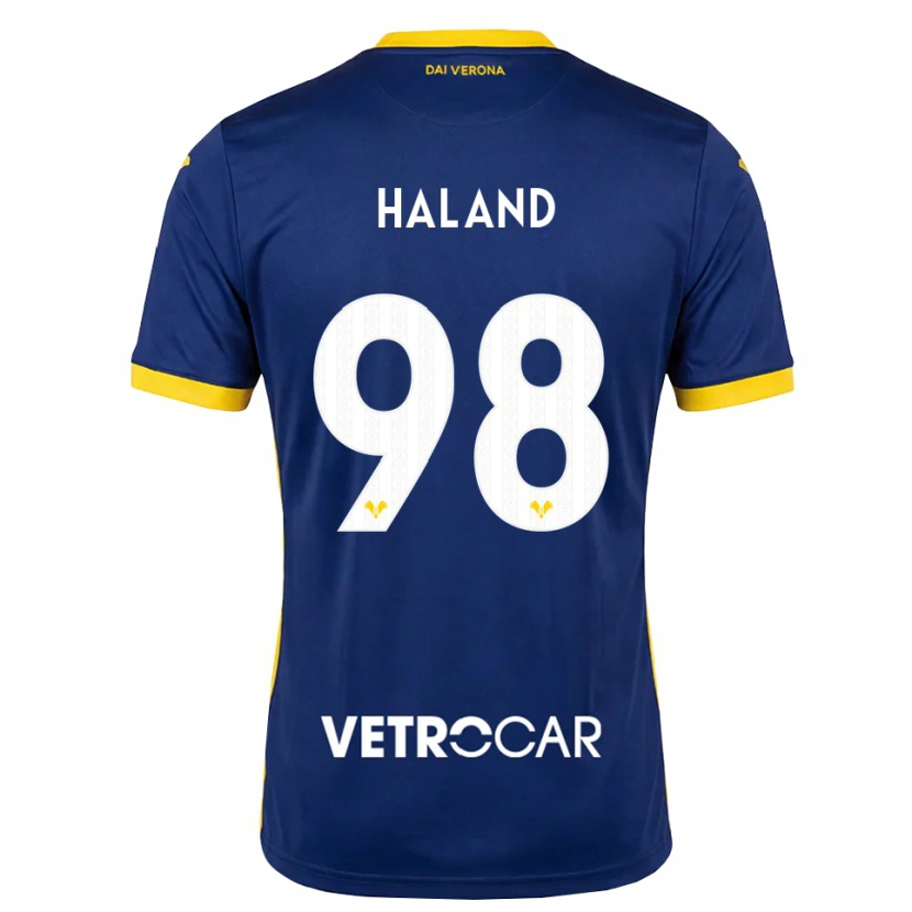 Danxen Homem Camisola Benedicte Iversen Håland #98 Azul Real Amarelo Branco Principal 2026/27 Camisa