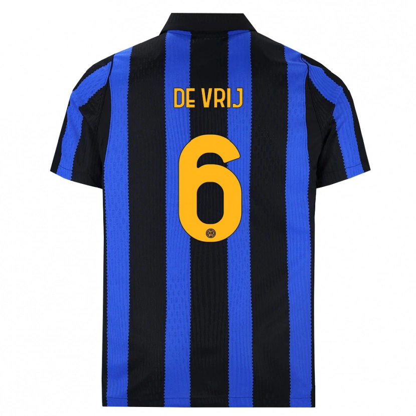 Danxen Homem Camisola Stefan De Vrij #6 Preto Azul Amarelo Principal 2026/27 Camisa