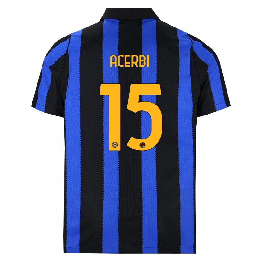 Danxen Homem Camisola Francesco Acerbi #15 Preto Azul Amarelo Principal 2026/27 Camisa