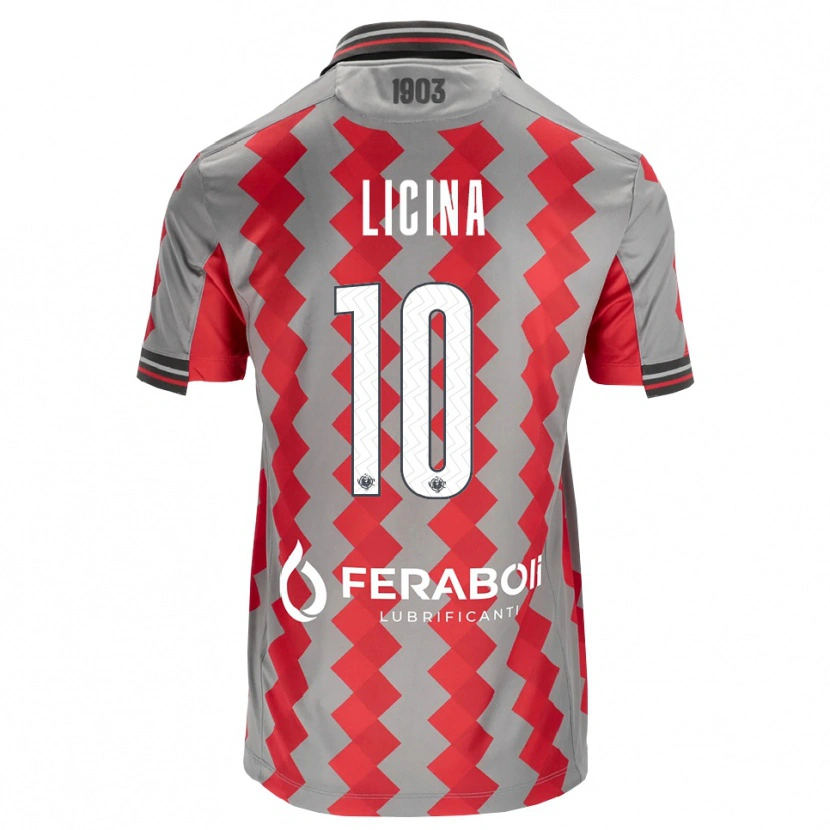 Danxen Homem Camisola Adin Licina #10 Cinza Vermelho Branco Principal 2026/27 Camisa