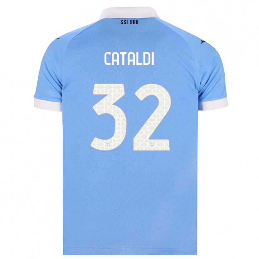 Danxen Homem Camisola Danilo Cataldi #32 Azul Celeste Preto Branco Principal 2026/27 Camisa