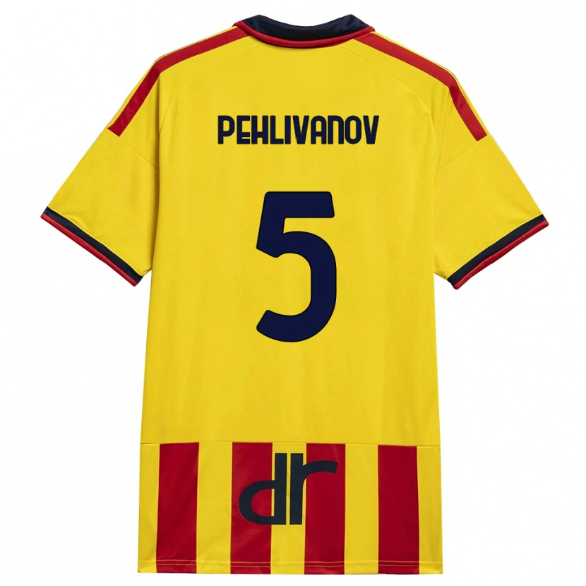 Danxen Homem Camisola Cristian Pehlivanov #5 Amarelo Vermelho Principal 2026/27 Camisa