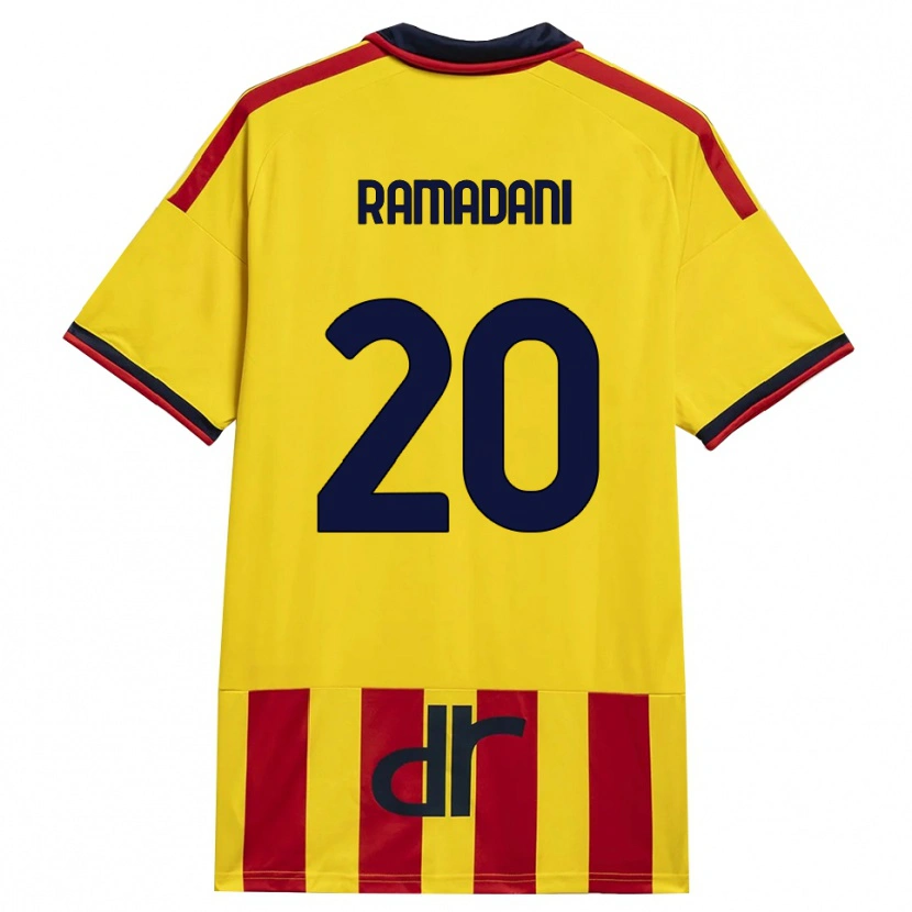 Danxen Homem Camisola Ylber Ramadani #20 Amarelo Vermelho Principal 2026/27 Camisa