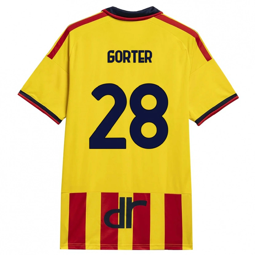 Danxen Homem Camisola Olaf Gorter #28 Amarelo Vermelho Principal 2026/27 Camisa