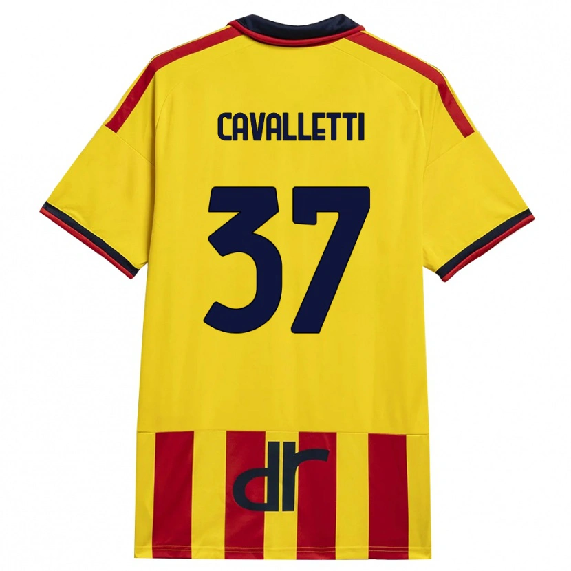 Danxen Homem Camisola Cristian Cavalletti #37 Amarelo Vermelho Principal 2026/27 Camisa