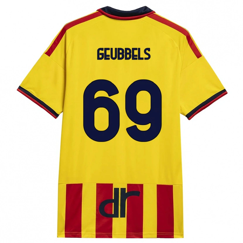 Danxen Homem Camisola Willem Geubbels #69 Amarelo Vermelho Principal 2026/27 Camisa