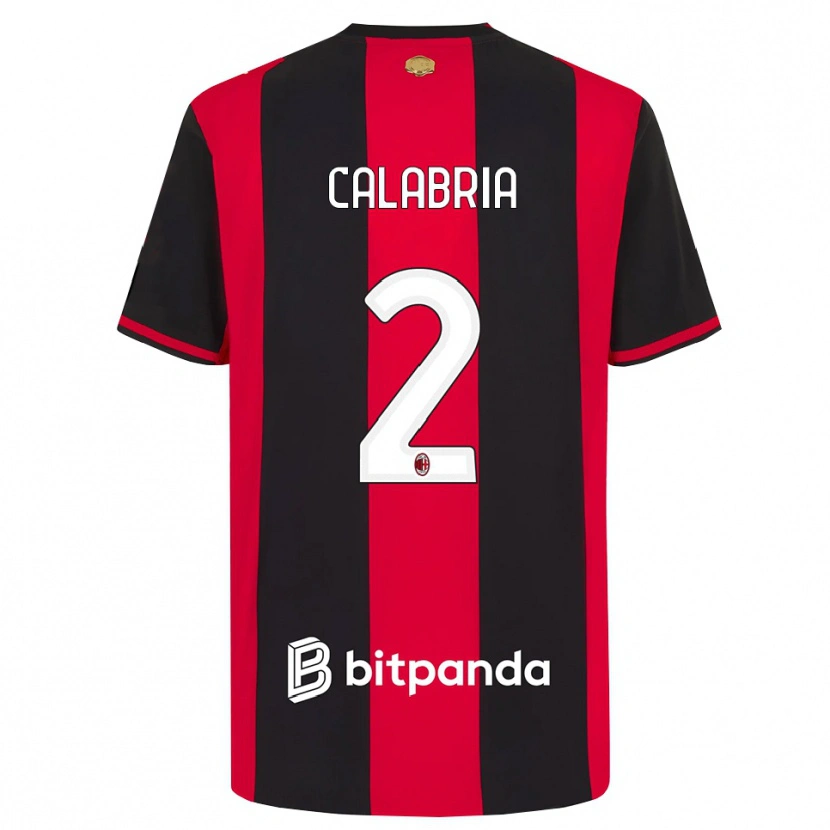Danxen Homem Camisola Davide Calabria #2 Vermelho Preto Branco Principal 2026/27 Camisa