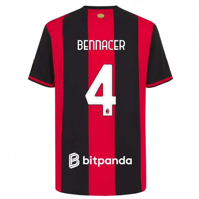 Danxen Homem Camisola Ismael Bennacer #4 Vermelho Preto Branco Principal 2026/27 Camisa