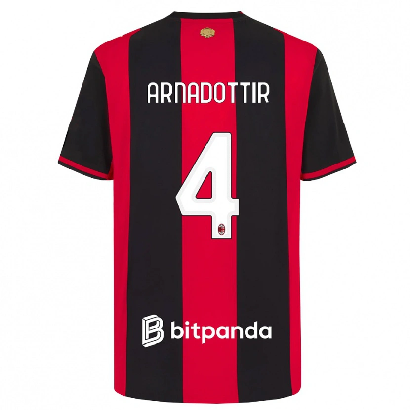 Danxen Homem Camisola Guony Arnadottir #4 Vermelho Preto Branco Principal 2026/27 Camisa