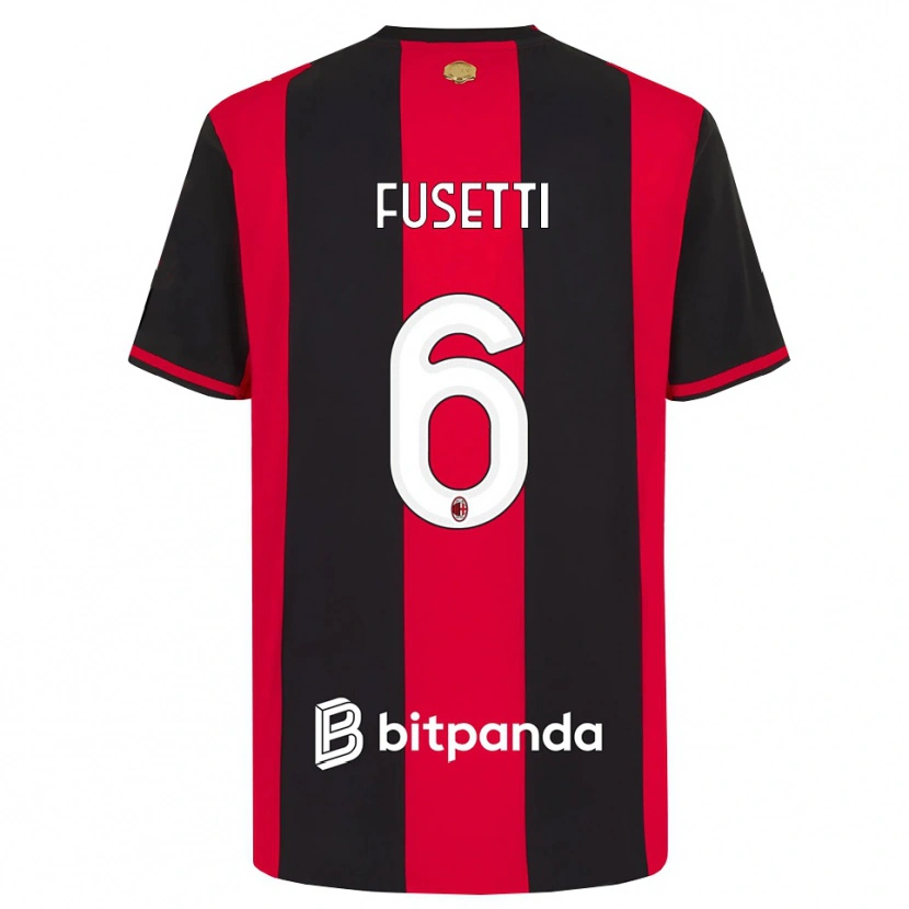 Danxen Homem Camisola Laura Fusetti #6 Vermelho Preto Branco Principal 2026/27 Camisa