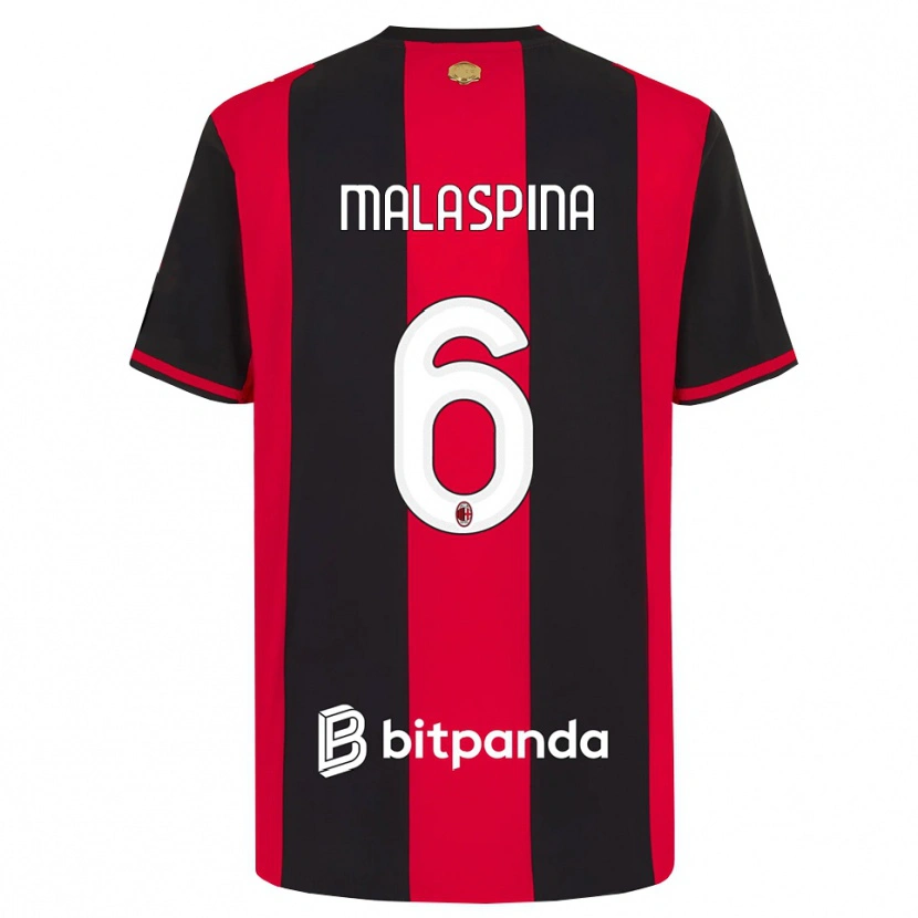 Danxen Homem Camisola Mattia Malaspina #6 Vermelho Preto Branco Principal 2026/27 Camisa