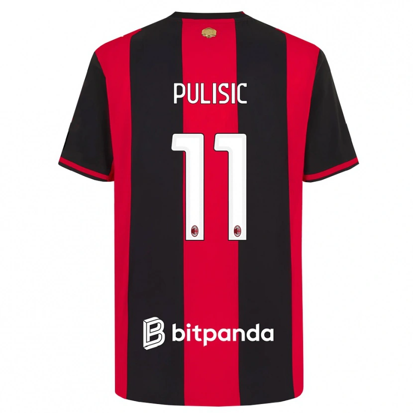 Danxen Homem Camisola Christian Pulisic #11 Vermelho Preto Branco Principal 2026/27 Camisa