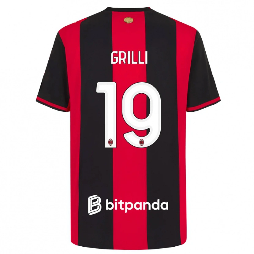 Danxen Homem Camisola Lorenzo Grilli #19 Vermelho Preto Branco Principal 2026/27 Camisa