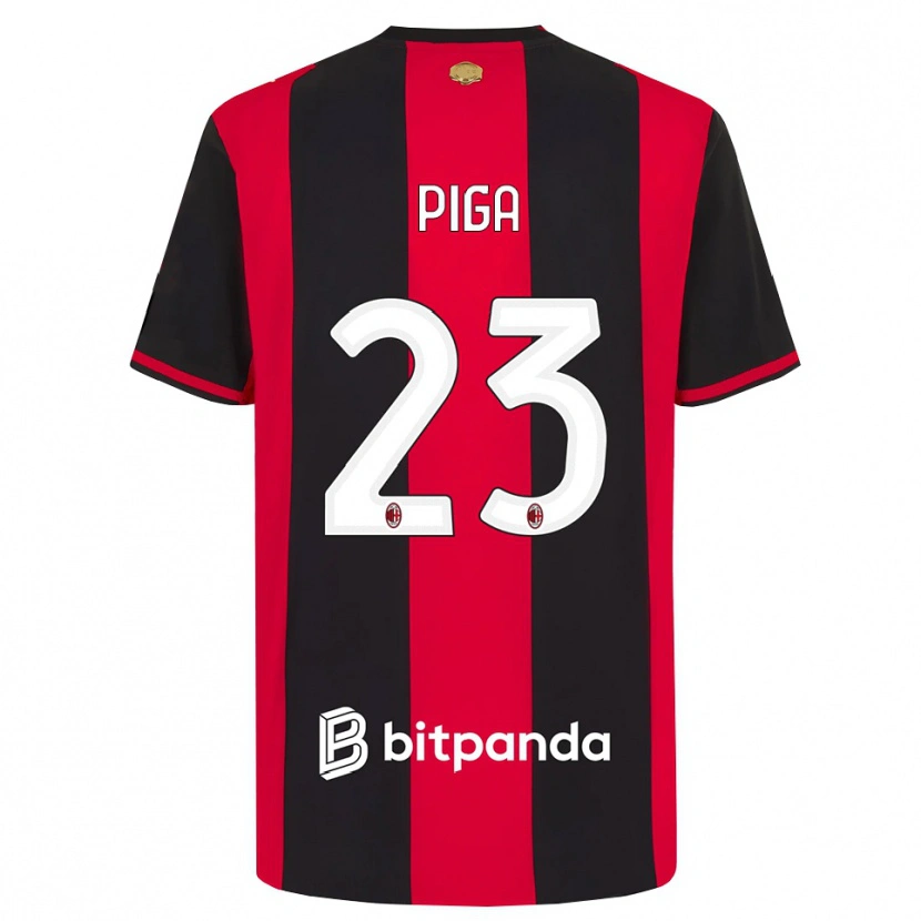 Danxen Homem Camisola Julie Piga #23 Vermelho Preto Branco Principal 2026/27 Camisa