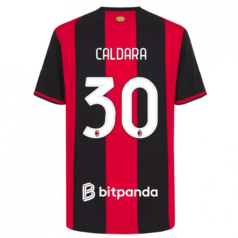 Danxen Homem Camisola Mattia Caldara #30 Vermelho Preto Branco Principal 2026/27 Camisa