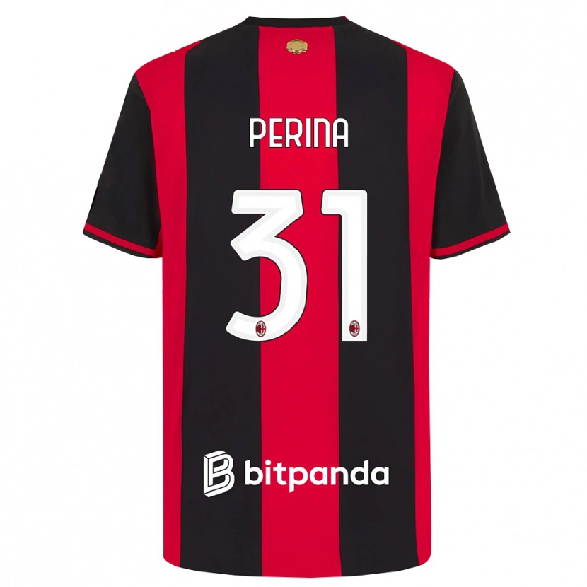 Danxen Homem Camisola Gioele Perina #31 Vermelho Preto Branco Principal 2026/27 Camisa
