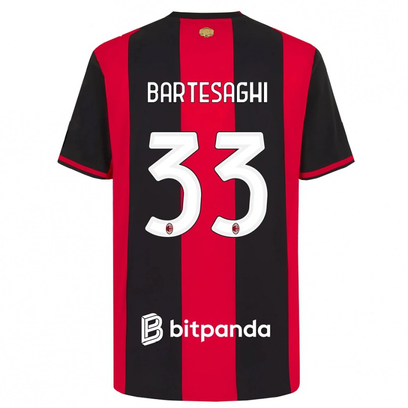Danxen Homem Camisola Davide Bartesaghi #33 Vermelho Preto Branco Principal 2026/27 Camisa