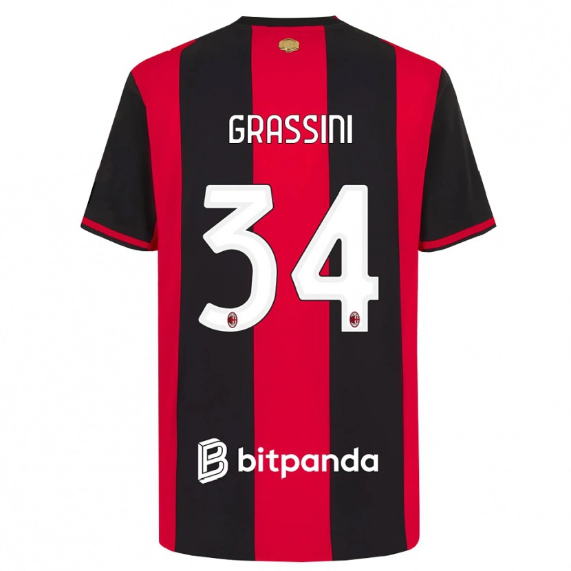 Danxen Homem Camisola Riccardo Grassini #34 Vermelho Preto Branco Principal 2026/27 Camisa
