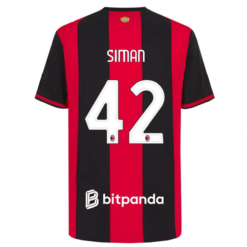 Danxen Homem Camisola Alexandru Șiman #42 Vermelho Preto Branco Principal 2026/27 Camisa