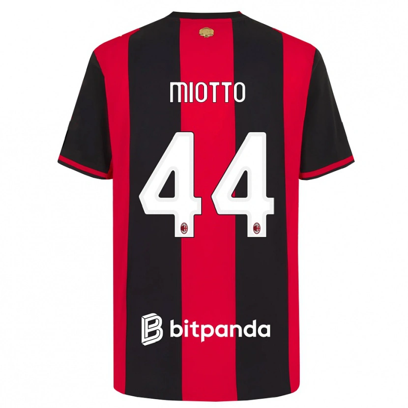 Danxen Homem Camisola Giorgia Miotto #44 Vermelho Preto Branco Principal 2026/27 Camisa