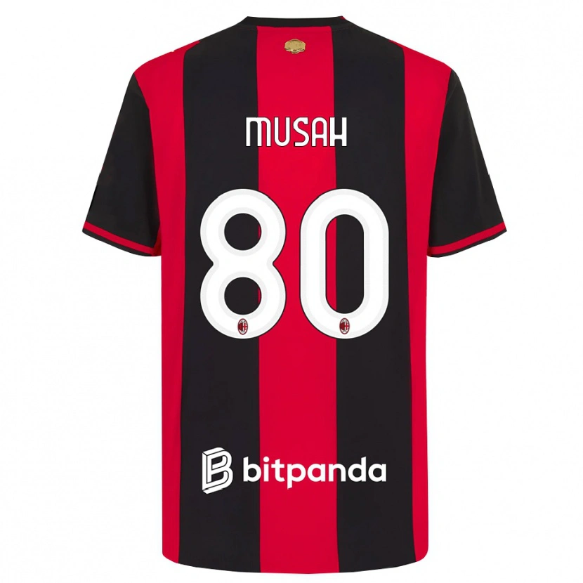 Danxen Homem Camisola Yunus Musah #80 Vermelho Preto Branco Principal 2026/27 Camisa