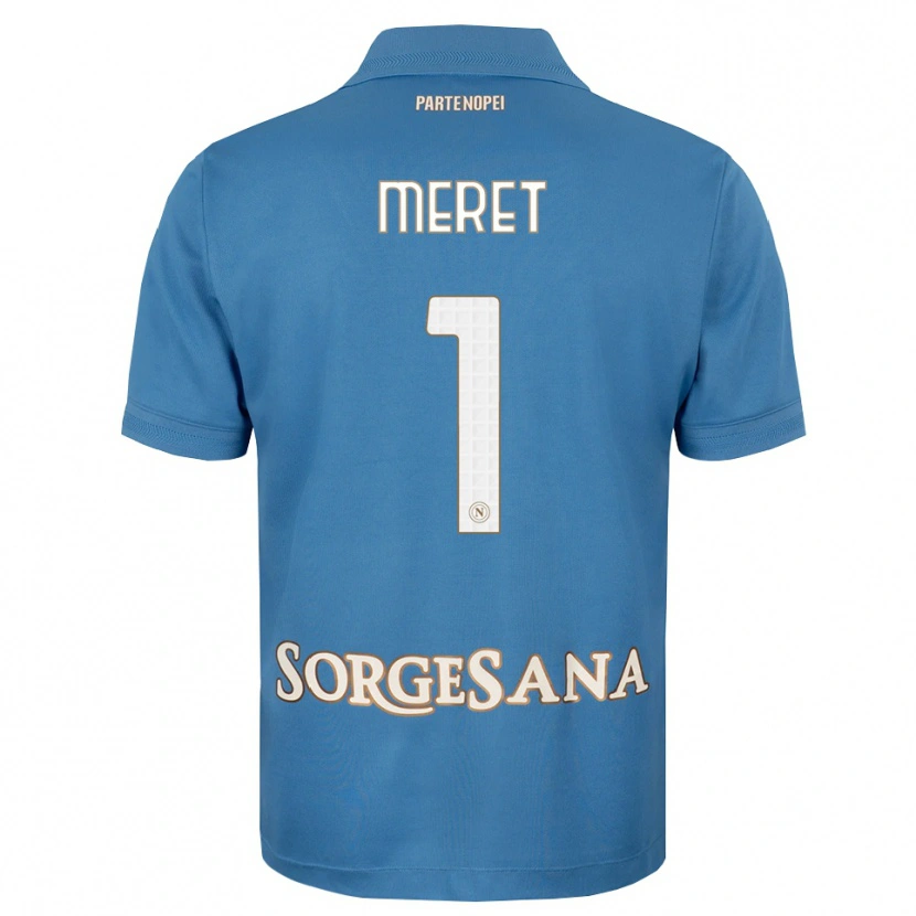 Danxen Homem Camisola Alex Meret #1 Azul Bruma Branco Principal 2026/27 Camisa