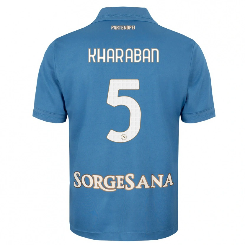 Danxen Homem Camisola Vitaliy Kharaban #5 Azul Bruma Branco Principal 2026/27 Camisa