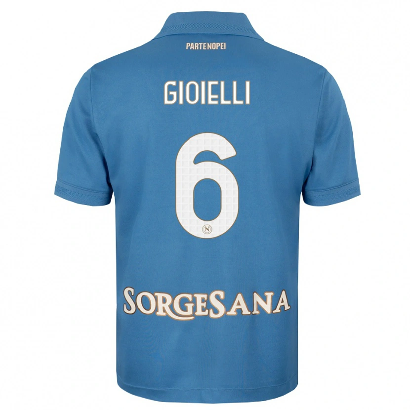 Danxen Homem Camisola Francesco Pio Gioielli #6 Azul Bruma Branco Principal 2026/27 Camisa