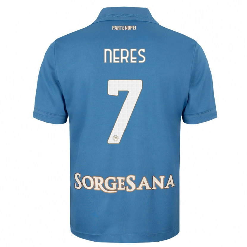 Danxen Homem Camisola David Neres #7 Azul Bruma Branco Principal 2026/27 Camisa