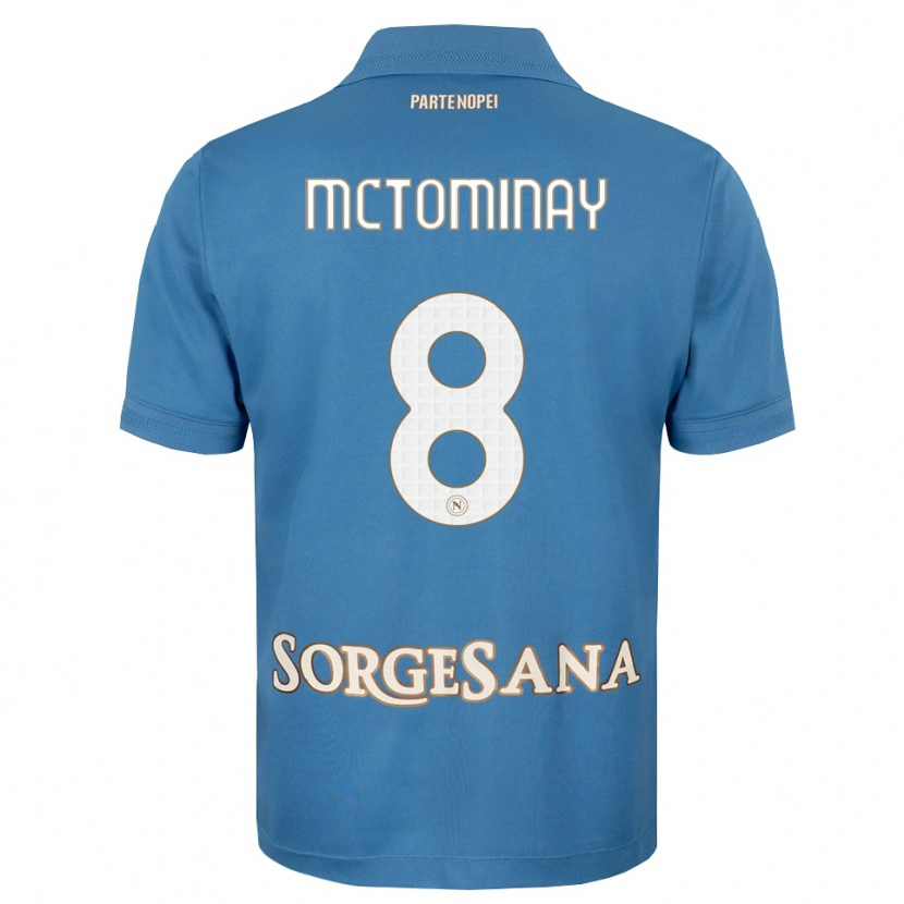 Danxen Homem Camisola Scott Mctominay #8 Azul Bruma Branco Principal 2026/27 Camisa