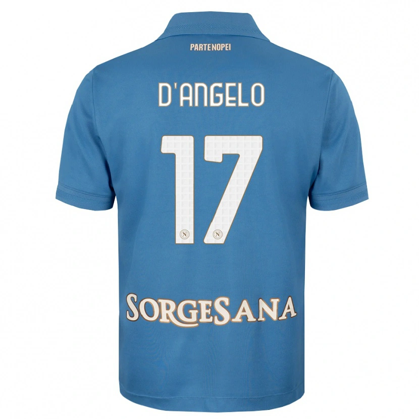 Danxen Homem Camisola Giuseppe D'angelo #17 Azul Bruma Branco Principal 2026/27 Camisa